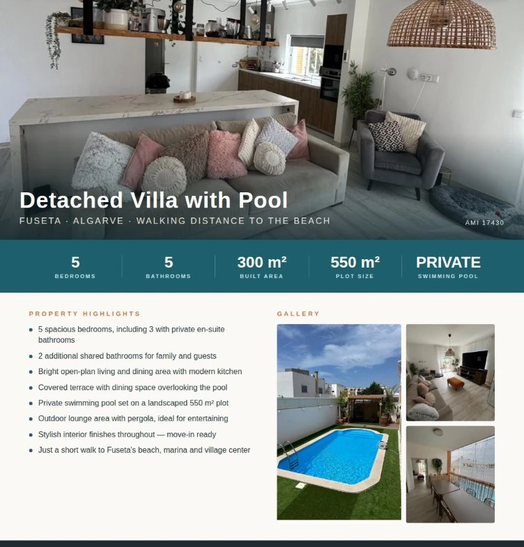 Villa T5 de Luxo — Fuseta, Algarve