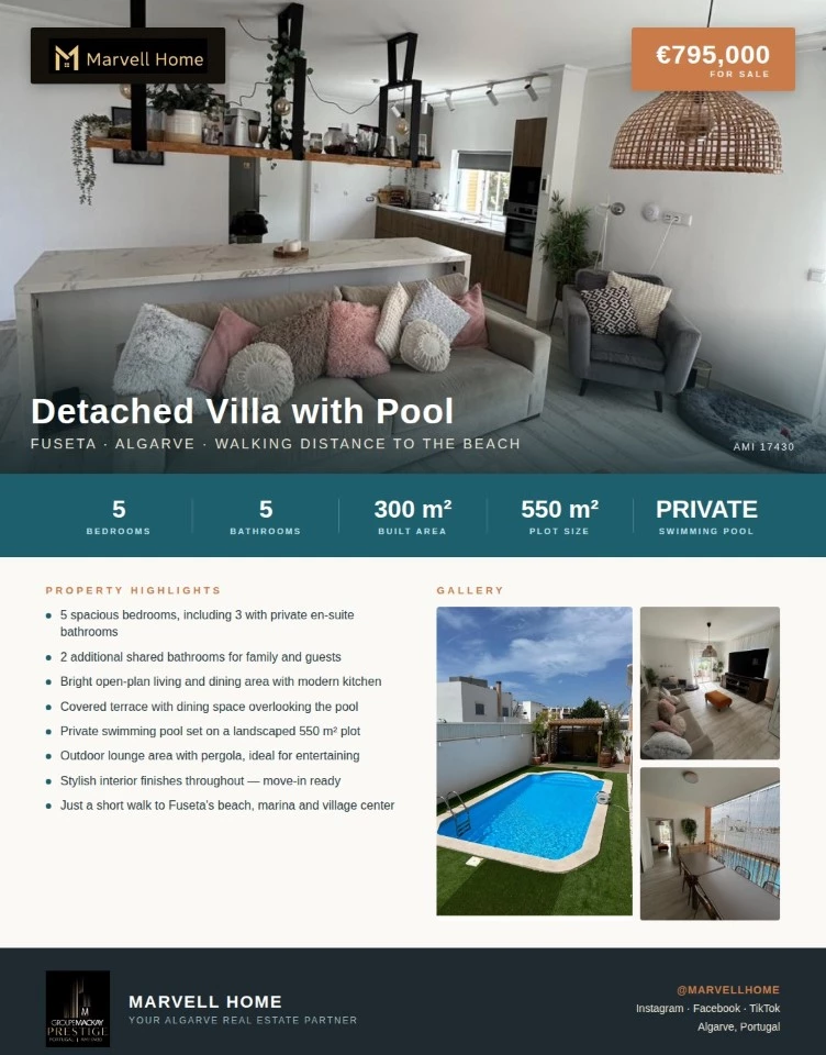 Villa T5 de Luxo — Fuseta, Algarve