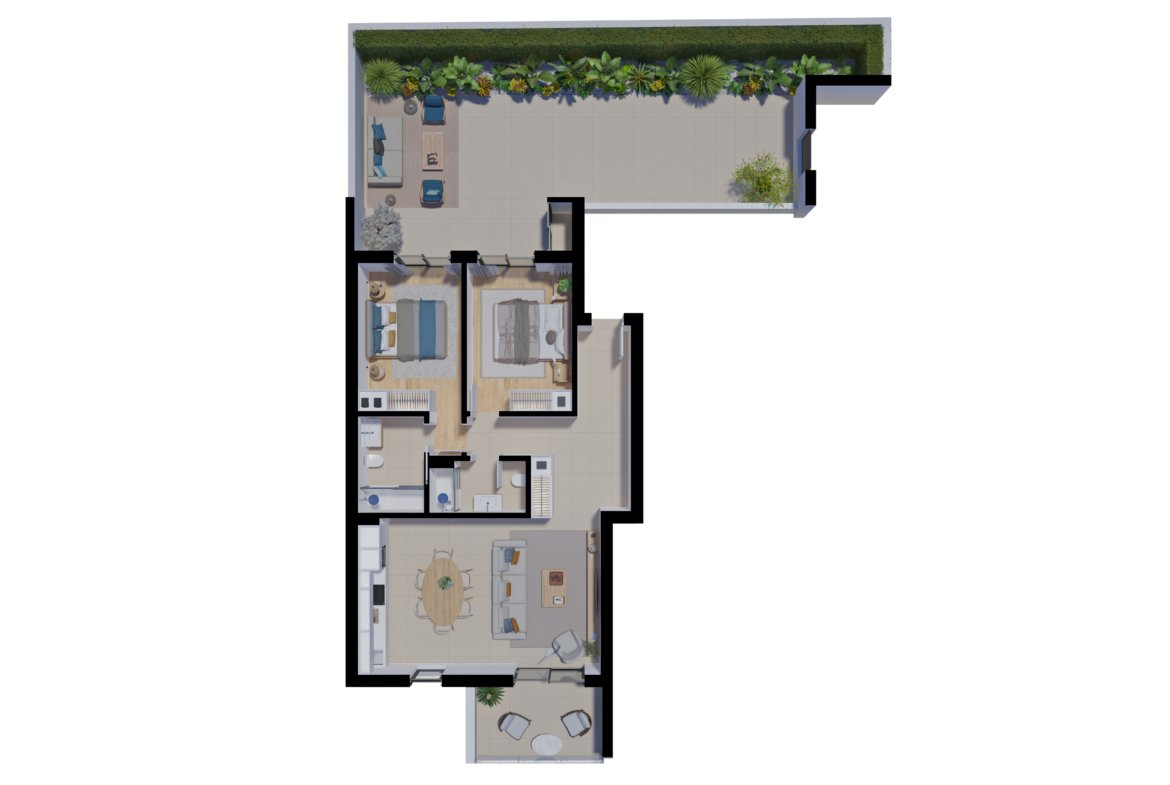 Floor plan for Salinas Residence T2 apartment, ground floor unit 0.1, Portas do Sol, Tavira