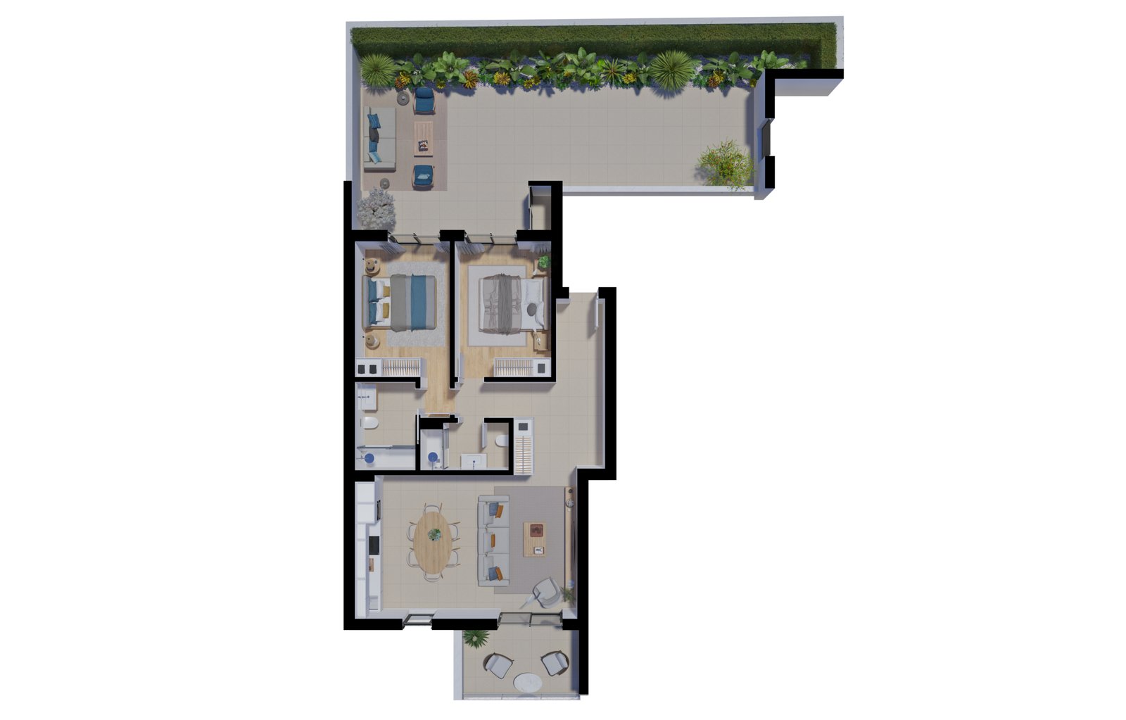 20260317_Planta_RC_1_T2 Floor plan for Salinas Residence T2 apartment, ground floor unit 0.1, Portas do Sol, Tavira