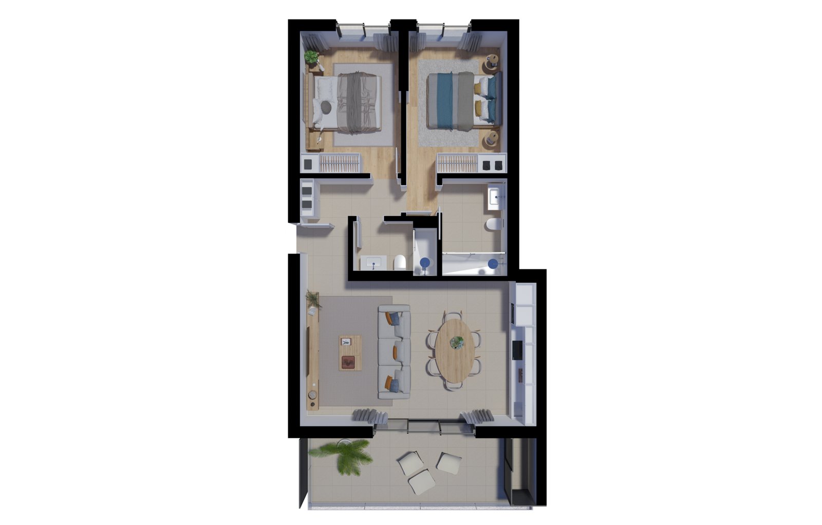 20260317_Planta_RC_3_T2 Floor plan for Salinas Residence T2 apartment, ground floor unit 0.3, Portas do Sol, Tavira